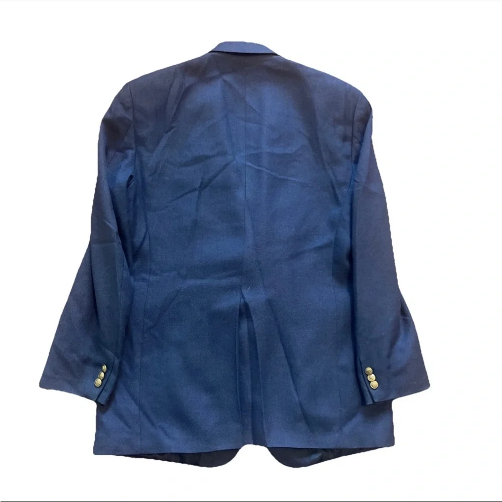 Haggar Men’s Navy Blazer With Gold Buttons 42L Sports Coat Jacket